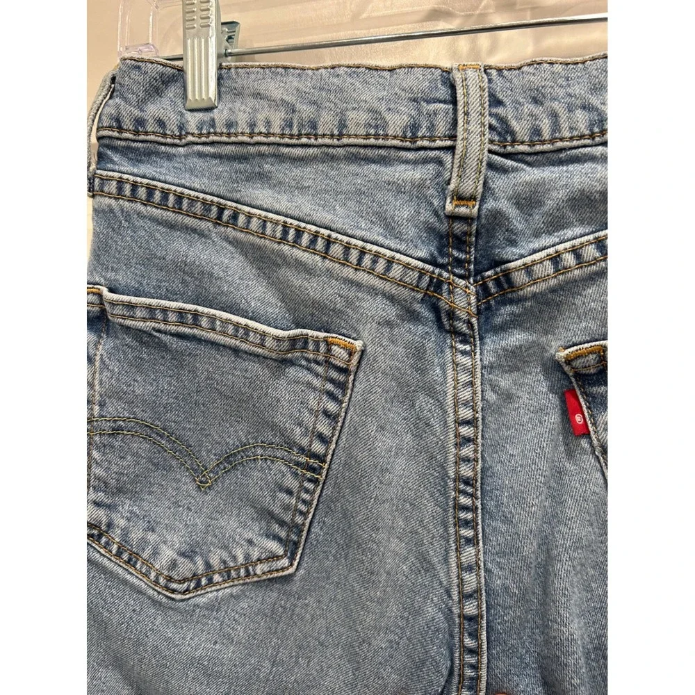 Levi's 511 Slim Fit Jeans Mens 29x32 Light Blue Distressed Ripped Denim